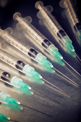 Syringes close up
