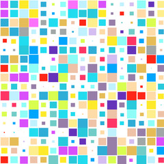 The mosaic of a bright colorful squares on a white background. 