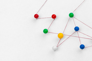 Obraz premium pins connected creating a network