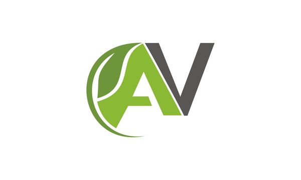 Letter AV nature logo