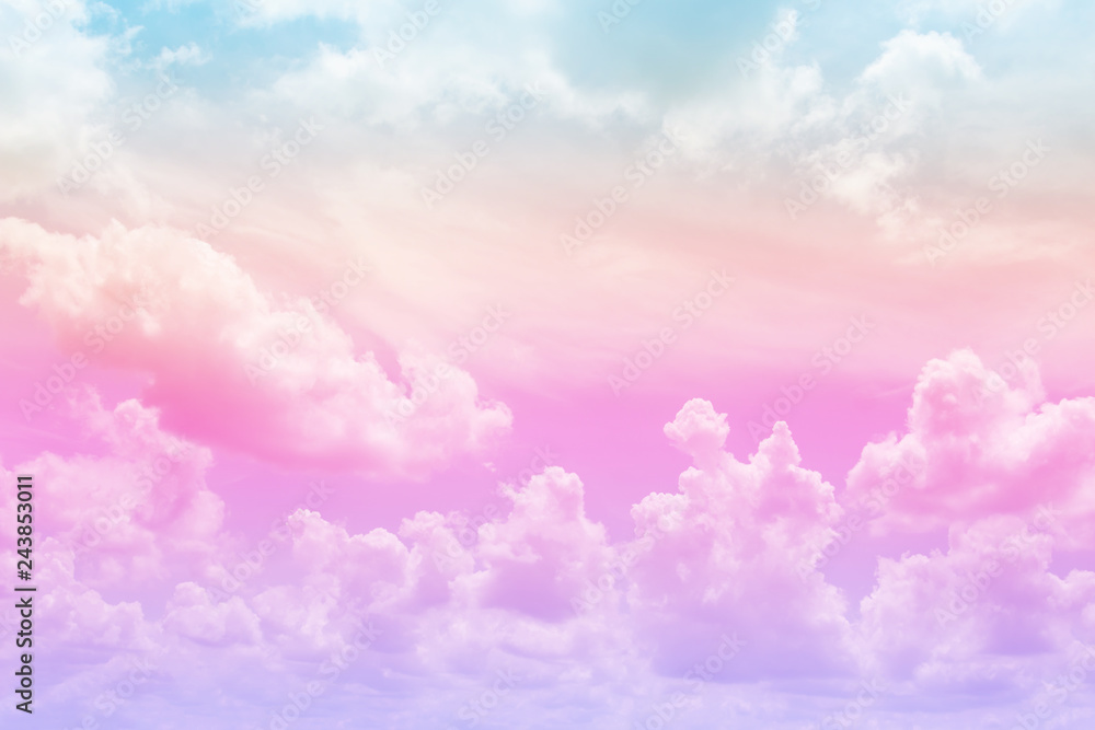 Wall mural cloud and sky with a pastel colored. nature abstract background