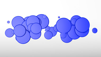 red circles on a white background. three-dimensional illustration. 3d rendering