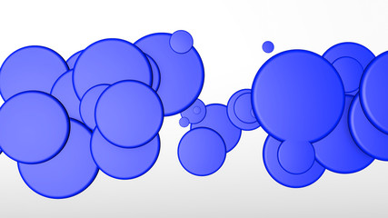 red circles on a white background. three-dimensional illustration. 3d rendering