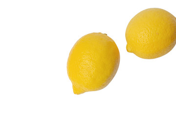 Closeup fresh lemon fruit isolated on white background.