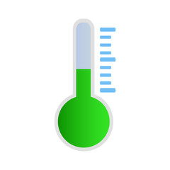 Wonderful design of the green thermometer on a white background