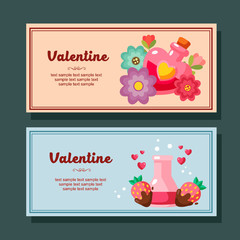 cute valentine season decoration horizontal banner love element
