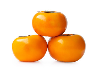 Persimmon fruit isolated on white background.