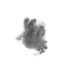 watercolor black and gray, grey texture splash isolated on white background, for text, banner, card, invitation, design for tag and label, logo, brand © wrongorright