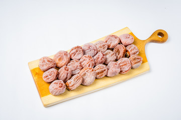 Dried persimmon on plate