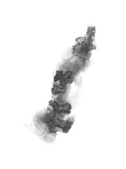 watercolor black and gray, grey texture splash isolated on white background, for text, banner, card, invitation, design for tag and label, logo, brand © wrongorright