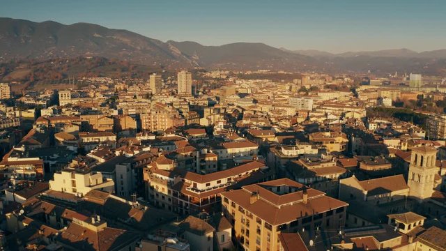 Aerial view of Terni cityscape in the evening. Umbria, Italy