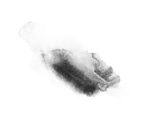 watercolor black and gray, grey texture splash isolated on white background, for text, banner, card, invitation, design for tag and label, logo, brand © wrongorright