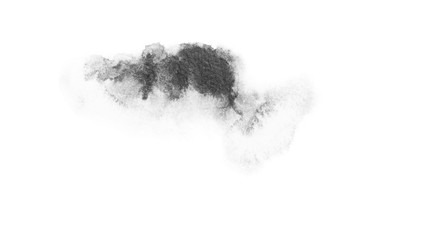 watercolor black and gray, grey texture splash isolated on white background, for text, banner, card, invitation, design for tag and label, logo, brand © wrongorright