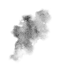 watercolor black and gray, grey texture splash isolated on white background, for text, banner, card, invitation, design for tag and label, logo, brand