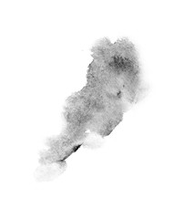 watercolor black and gray, grey texture splash isolated on white background, for text, banner, card, invitation, design for tag and label, logo, brand