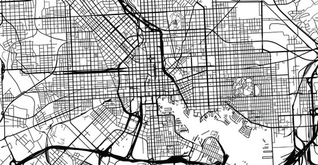 Fototapeta na wymiar Urban vector city map of Balitmore, Maryland, United States of America