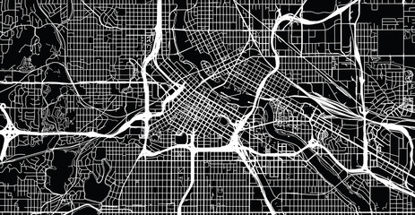 Urban vector city map of Minneapolis, Minnesota, United States of America - obrazy, fototapety, plakaty