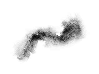black watercolor splash isolated on white background, for text, banner, card, invitation, design for tag and label, logo, brand. color like gray, grey  © wrongorright