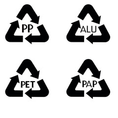 Naklejka premium Recycling - metal, paper, plastic, aluminum
