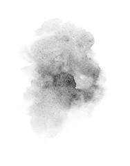 watercolor black and gray, grey texture splash isolated on white background, for text, banner, card, invitation, design for tag and label, logo, brand