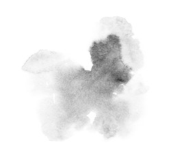watercolor black and gray, grey texture splash isolated on white background, for text, banner, card, invitation, design for tag and label, logo, brand © wrongorright