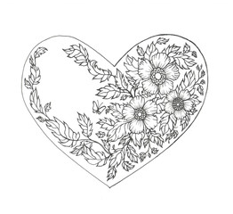 heart with flowers 