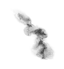 watercolor black and gray, grey texture splash isolated on white background, for text, banner, card, invitation, design for tag and label, logo, brand © wrongorright