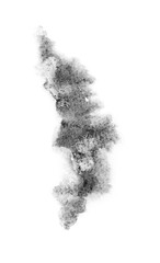 watercolor black and gray, grey texture splash isolated on white background, for text, banner, card, invitation, design for tag and label, logo, brand