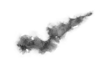 watercolor black and gray, grey texture splash isolated on white background, for text, banner, card, invitation, design for tag and label, logo, brand © wrongorright