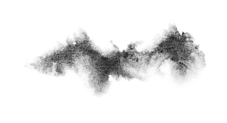 watercolor black and gray, grey texture splash isolated on white background, for text, banner, card, invitation, design for tag and label, logo, brand