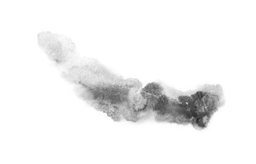 watercolor black and gray, grey texture splash isolated on white background, for text, banner, card, invitation, design for tag and label, logo, brand © wrongorright
