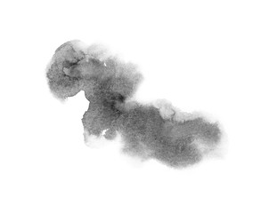 watercolor black and gray, grey texture splash isolated on white background, for text, banner, card, invitation, design for tag and label, logo, brand © wrongorright