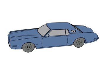 retro car blue vector