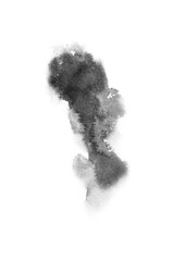 watercolor black and gray, grey texture splash isolated on white background, for text, banner, card, invitation, design for tag and label, logo, brand © wrongorright