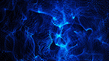 Color shine graphic. High virtual detail vision. 3d fiber. Light effect. Beautiful light flares. Glowing streaks dark background. 3D rendering.