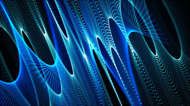 Color shine graphic. High virtual detail vision. 3d fiber. Light effect. Beautiful light flares. Glowing streaks dark background. 3D rendering.