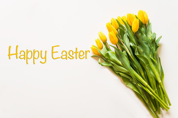 yellow tulips Happy Easter 