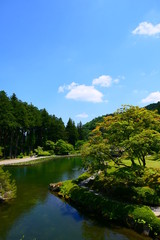 初夏、伝統的な日本庭園。鹿沼　栃木　日本。６月初旬。