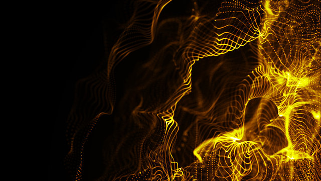 Color shine graphic. High virtual detail vision. 3d fiber. Light effect. Beautiful light flares. Glowing streaks dark background. 3D rendering.