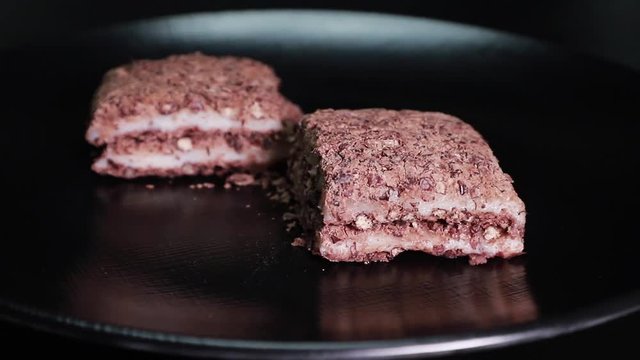 Korean foods rice cake rotating