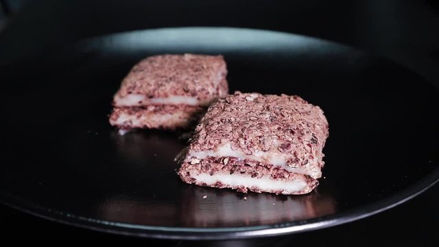 Korean foods rice cake rotating