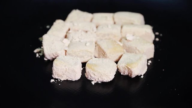 Korean foods rice cake rotating