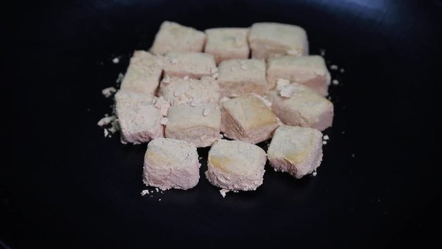 Korean foods rice cake rotating