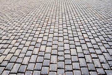 A road paved with cobblestones in Baku, Azerbaijan