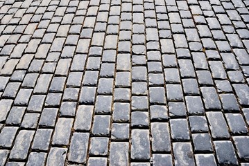 A road paved with cobblestones in Baku, Azerbaijan