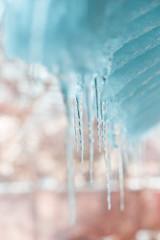 Naklejka na ściany i meble Winter background with icicles