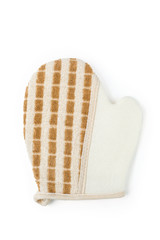 Fabric Bath Washing Glove isolated on the white background