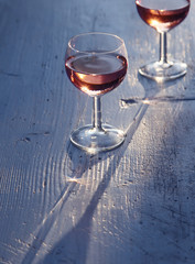 two glasses of rose wine