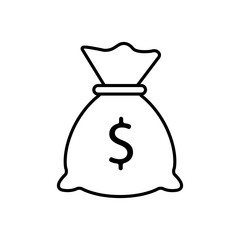 money bag line icon