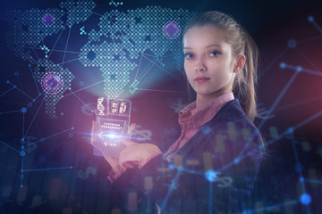 The concept of business, technology, the Internet and the network. A young entrepreneur working on a virtual screen of the future and sees the inscription: Customer engagement